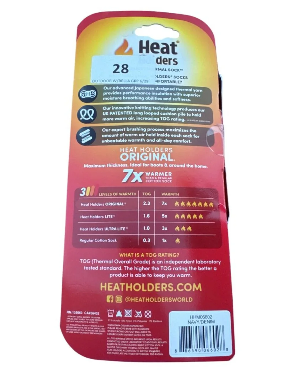 Heat Holder 7X Warmer Mens 13-15 Women’s 14-16 Navy NWT